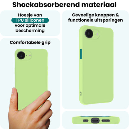 Forterra iPhone 16e Hoesje Siliconen Backcover Lichtgewicht - Groen