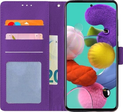 Forterra Samsung A51 Hoesje Bookcase Cover met Kaarthouder - Paars