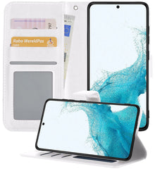Forterra Samsung S22 Plus Hoesje Bookcase Cover met Kaarthouder - Wit