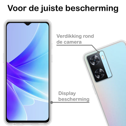 Forterra OPPO A57s Hoesje Siliconen Backcover Lichtgewicht - Transparant