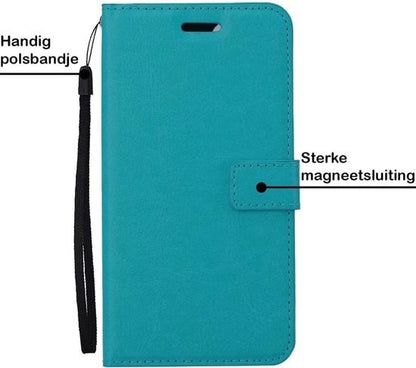 Forterra iPhone 12 Pro Hoesje Bookcase Cover met Kaarthouder - Turquoise