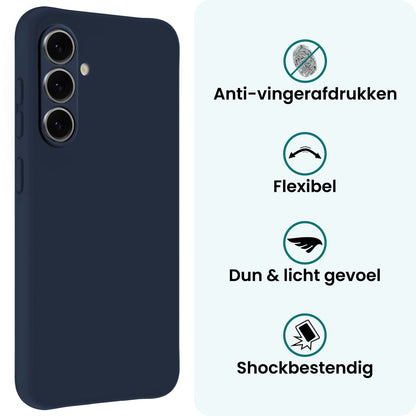 Forterra Samsung S26 Hoesje Siliconen Backcover Lichtgewicht - Donkerblauw
