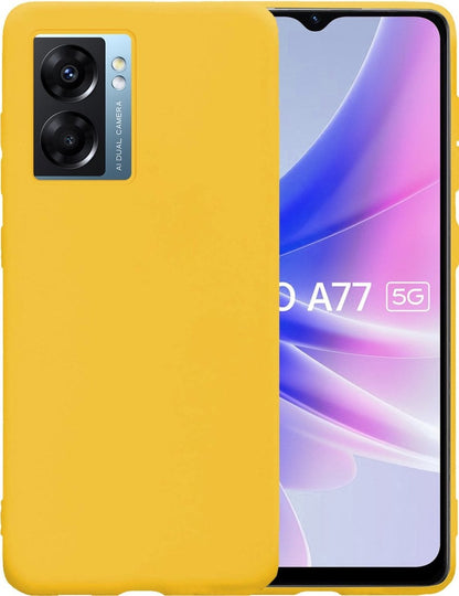 Forterra OPPO A77 Hoesje Siliconen Backcover Lichtgewicht - Geel