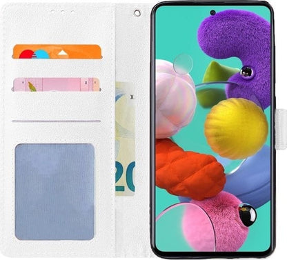 Forterra Samsung A51 Hoesje Bookcase Cover met Kaarthouder - Wit