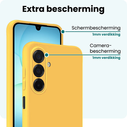 Forterra Samsung A17 Hoesje Siliconen Backcover Lichtgewicht - Geel
