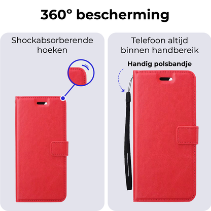 Forterra OnePlus Nord CE 4 Hoesje Bookcase Cover met Kaarthouder - Rood