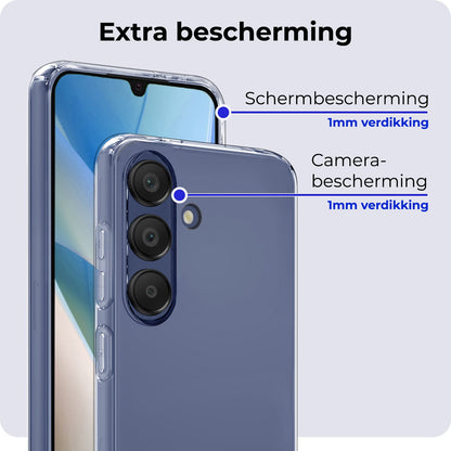 Forterra Samsung A15 Hoesje Siliconen Backcover Lichtgewicht - Transparant