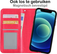 Forterra iPhone 12 Hoesje Bookcase Cover Uitneembaar - Donkerroze