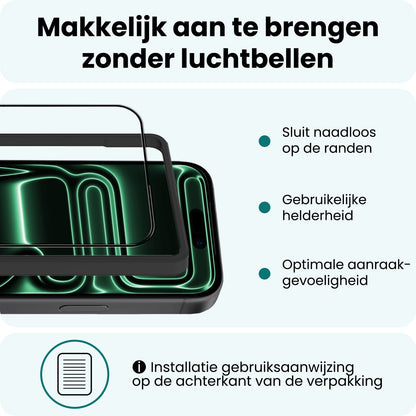 Forterra iPhone 17 Pro Max Screenprotector Gehard Glas met Installatieframe