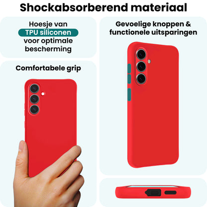 Forterra Samsung A37 Hoesje Siliconen Backcover Lichtgewicht - Rood