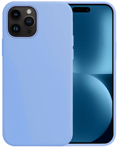 Forterra iPhone 15 Pro Max Hoesje Siliconen Backcover Lichtgewicht - Lichtblauw