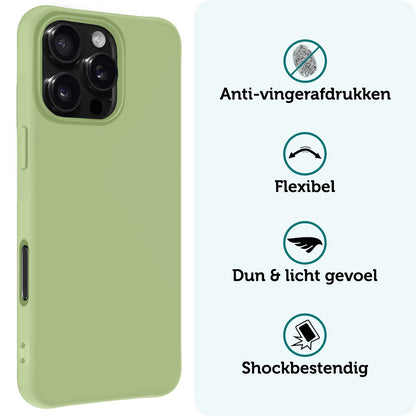Forterra iPhone 16 Pro Max Hoesje Siliconen Backcover Lichtgewicht - Groen