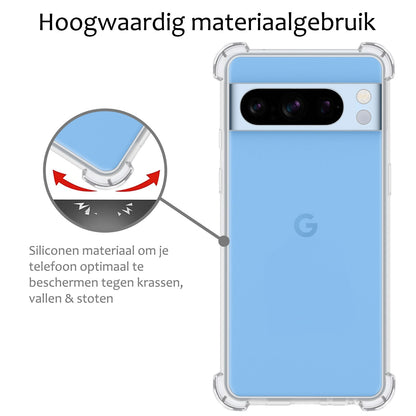 Forterra Google Pixel 8 Pro Hoesje Shockproof Backcover Siliconen - Transparant
