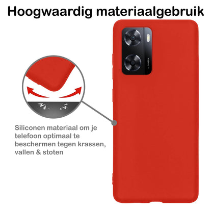 Forterra OPPO A57 Hoesje Siliconen Backcover Lichtgewicht - Rood