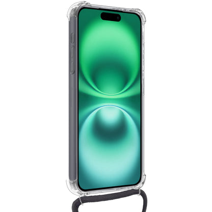 Forterra iPhone 16 Plus Hoesje met Koord Backcover Shockproof - Transparant