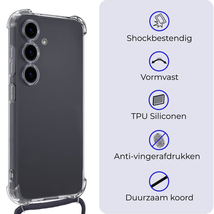 Forterra Samsung S24 Plus Hoesje met Koord Backcover Shockproof - Transparant