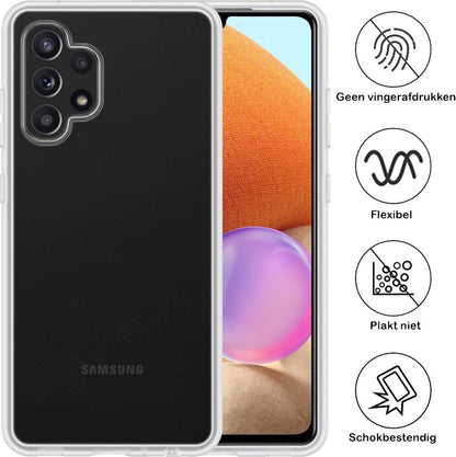 Forterra Samsung A32 4G Hoesje Siliconen Backcover Lichtgewicht - Transparant