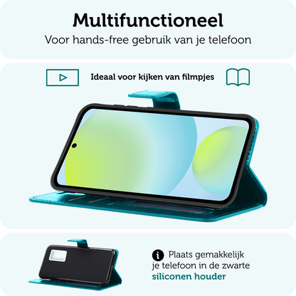 Forterra Samsung S24 FE Hoesje Bookcase Cover met Kaarthouder - Turquoise