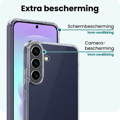 Forterra Samsung A37 Hoesje Siliconen Backcover Lichtgewicht - Transparant