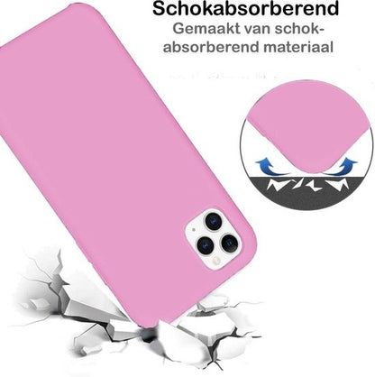 Forterra iPhone 11 Pro Hoesje Siliconen Backcover Lichtgewicht - Roze