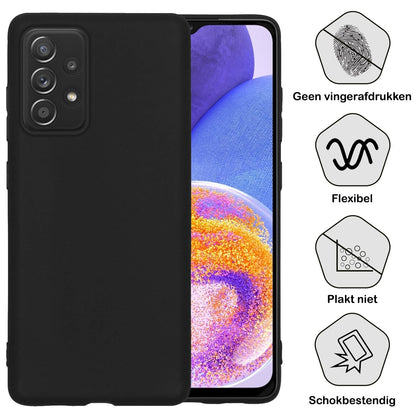 Forterra Samsung A23 Hoesje Siliconen Backcover Lichtgewicht - Zwart