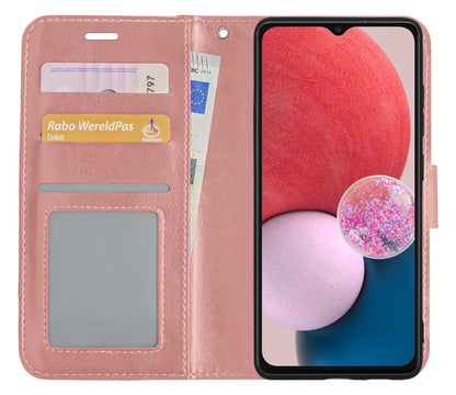 Forterra Samsung A13 4G Hoesje Bookcase Cover met Kaarthouder - Rosé goud