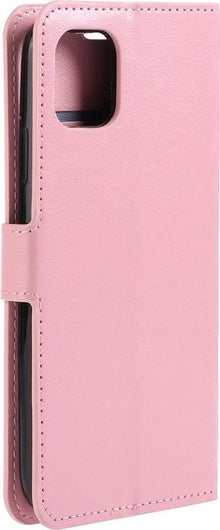 Forterra iPhone 12 Pro Max Hoesje Bookcase Cover met Kaarthouder - Lichtroze