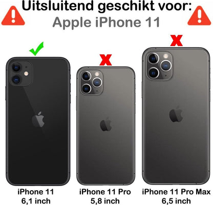 Forterra iPhone 11 Hoesje Marmer Hard Case Cover - Rood