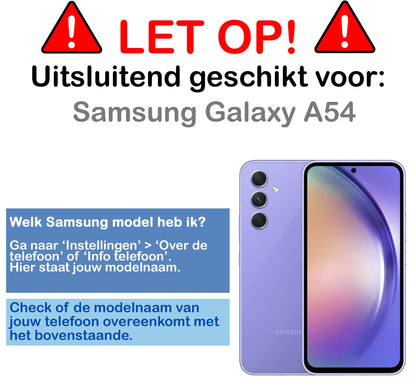 Forterra Samsung A54 Hoesje Bookcase Cover met Kaarthouder - Rood