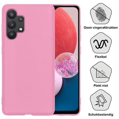 Forterra Samsung A13 4G Hoesje Siliconen Backcover Lichtgewicht - Lichtroze