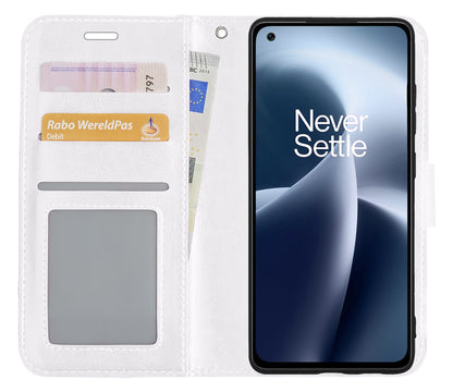 Forterra OnePlus Nord 2T Hoesje Bookcase Cover met Kaarthouder - Wit