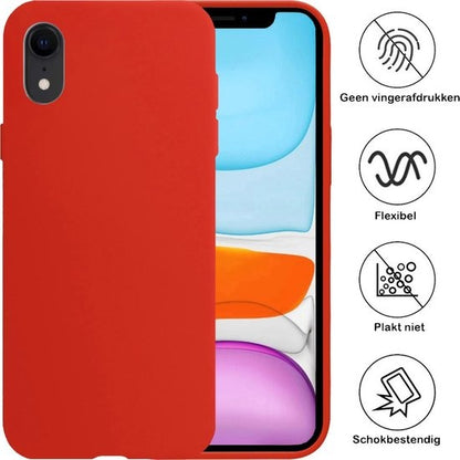 Forterra iPhone XR Hoesje Siliconen Backcover Lichtgewicht - Rood