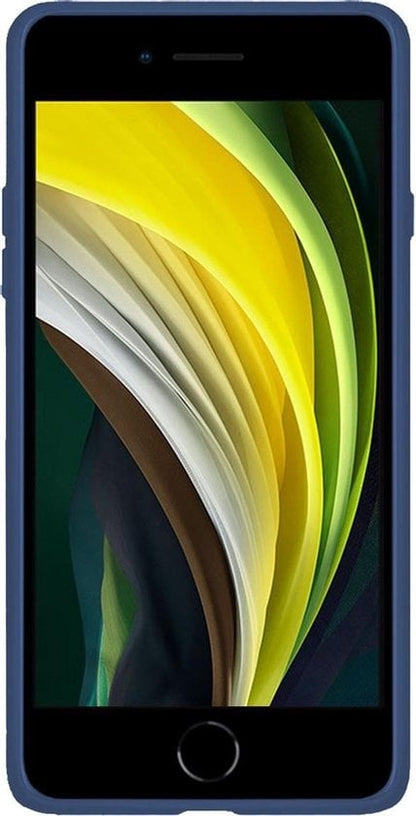 Forterra iPhone SE 2020 Hoesje Siliconen Backcover Lichtgewicht - Donkerblauw