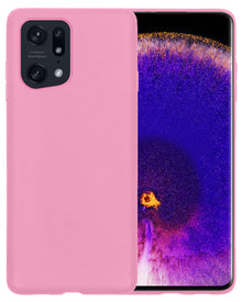 Forterra OPPO Find X5 Pro Hoesje Siliconen Backcover Lichtgewicht - Lichtroze