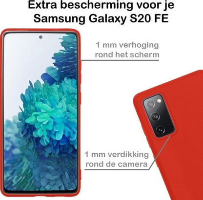 Forterra Samsung S20 FE Hoesje Siliconen Backcover Lichtgewicht - Rood