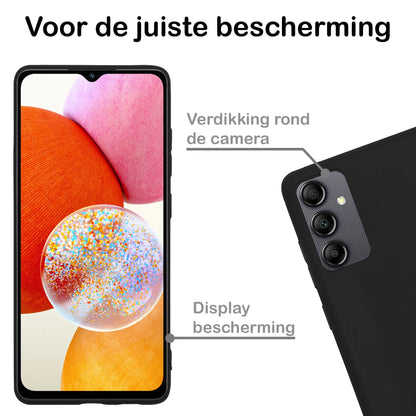 Forterra Samsung A14 Hoesje Siliconen Backcover Lichtgewicht - Zwart