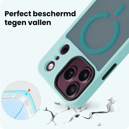 Forterra iPhone 18 Pro Max Hoesje Geschikt voor Magsafe Backcover Shockproof - Lichtblauw
