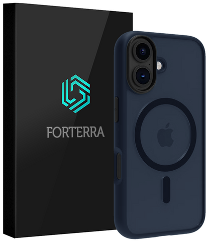 Forterra iPhone 17 Hoesje Geschikt voor Magsafe Backcover Shockproof - Donkerblauw