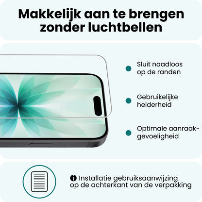 Forterra iPhone 17 Screenprotector Gehard Glas - Volledige dekking