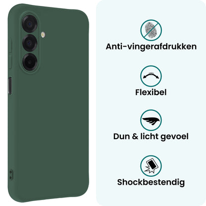 Forterra Samsung A17 Hoesje Siliconen Backcover Lichtgewicht - Donkergroen