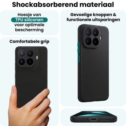 Forterra Xiaomi 17T Pro Hoesje Siliconen Backcover Lichtgewicht - Zwart