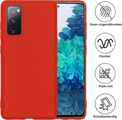 Forterra Samsung S20 FE Hoesje Siliconen Backcover Lichtgewicht - Rood