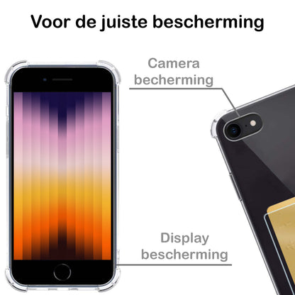 Forterra iPhone SE 2022 Hoesje Kaarthouder Backcover Shockproof - Transparant