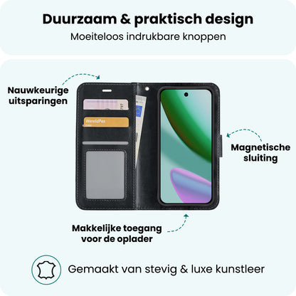 Forterra Google Pixel 11 Hoesje Bookcase Cover met Kaarthouder - Zwart