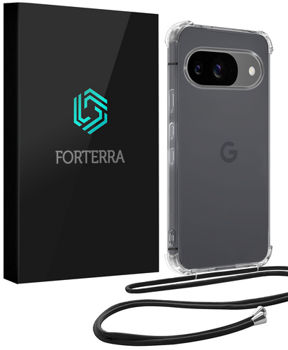 Forterra Google Pixel 9 Hoesje met Koord Backcover Shockproof - Transparant