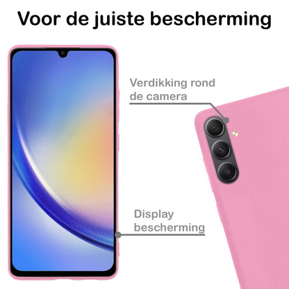 Forterra Samsung A34 Hoesje Siliconen Backcover Lichtgewicht - Lichtroze