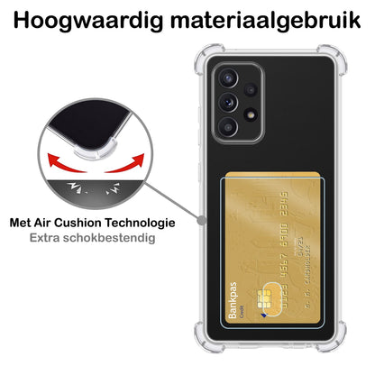 Forterra Samsung A53 Hoesje Kaarthouder Backcover Shockproof - Transparant