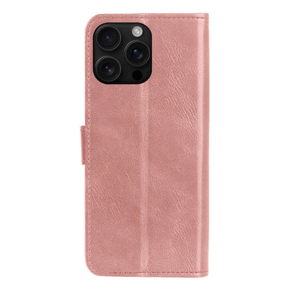 Forterra iPhone 16 Pro Max Hoesje Bookcase Cover met Kaarthouder - Rosé goud