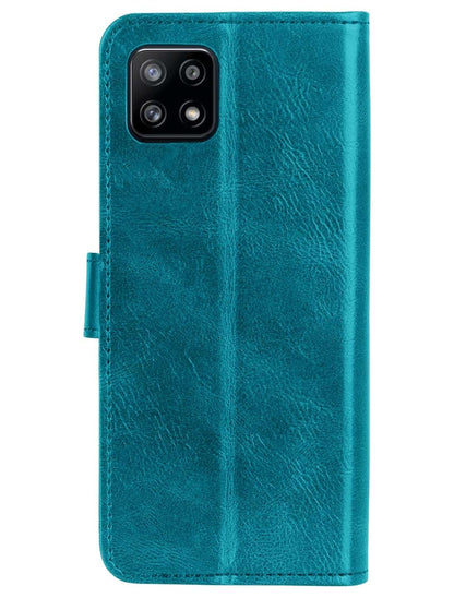 Forterra Samsung M22 Hoesje Bookcase Cover met Kaarthouder - Turquoise