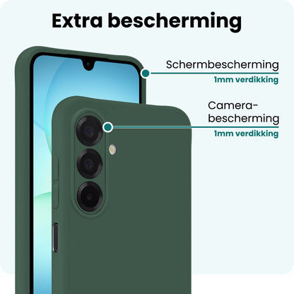 Forterra Samsung A17 Hoesje Siliconen Backcover Lichtgewicht - Donkergroen